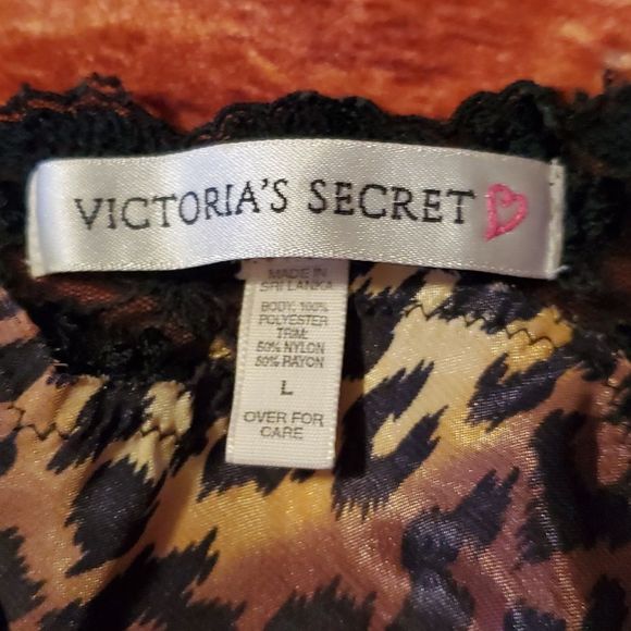 Y2K Victoria's Secret Leopard Print Crop‎ Slip Top Camisole Lace Bodice  Large - Picture 7 of 11